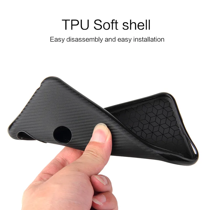 For Huawei Honor 8A Phone case JAT-LX1 Luxury PU silicone carbon fibre shell 8 A Honor8A Back cover |