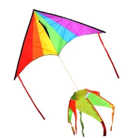 new arrive outdoor fun sports 2 3m power beautiful rainbow delta kite with handle string tail easy to fly