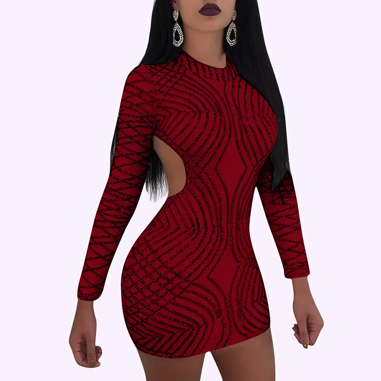 

Black White Sequin Backless Dress Autumn Winter O Neck Long Sleeve Women Office Dresses Sexy Party Night Club Dress 2018