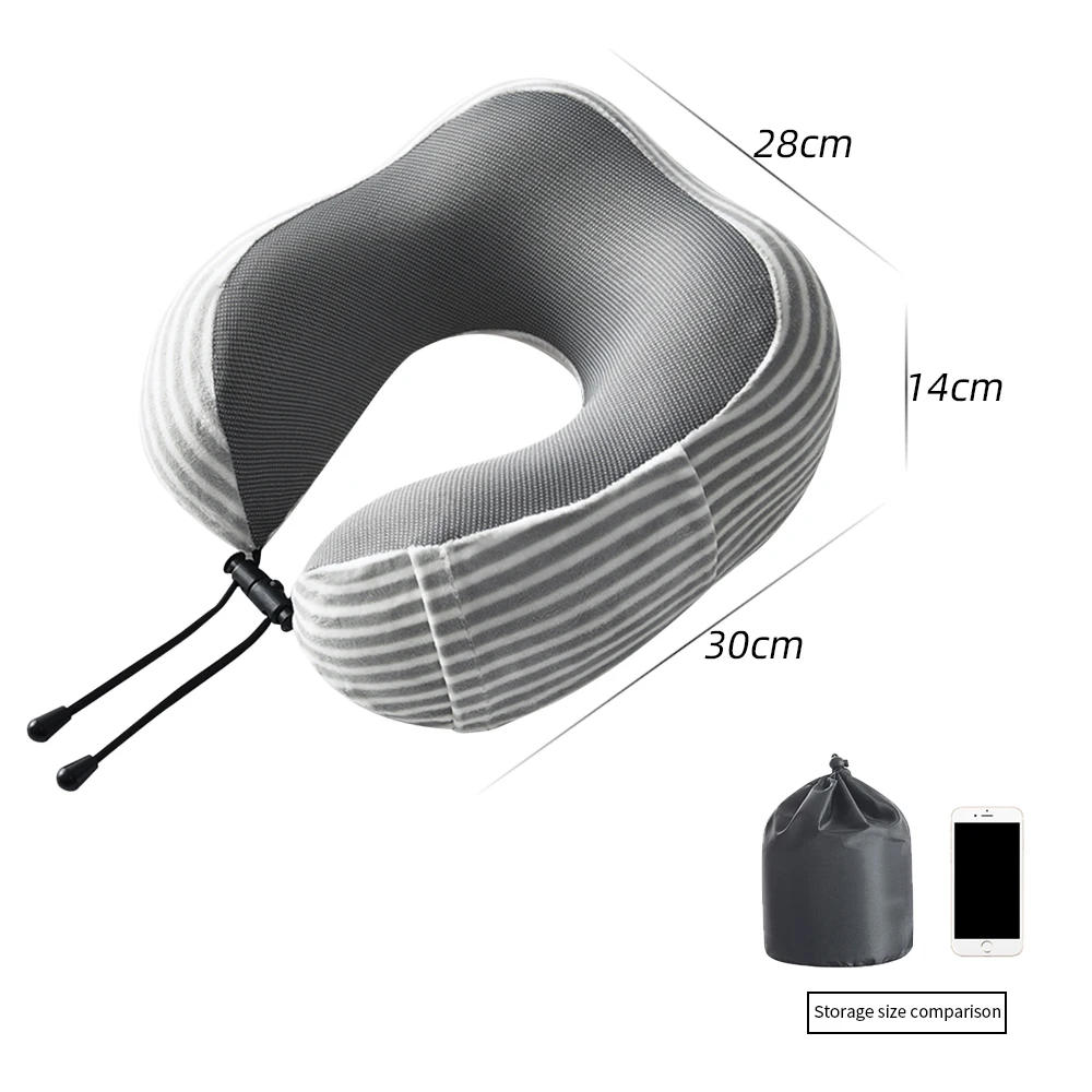 U образные подушки для шеи из пены с памятью мягкие медленным отскоком шейные