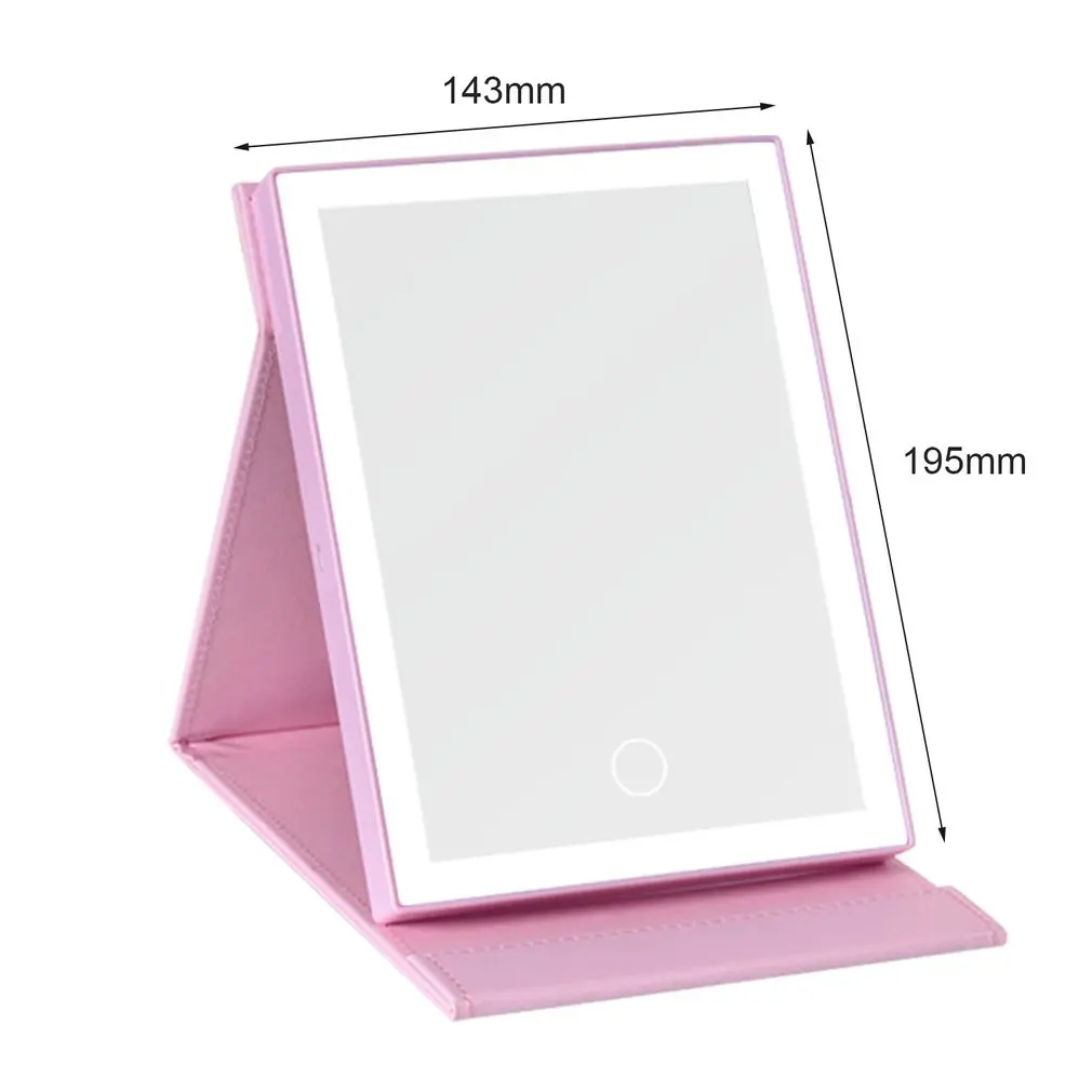 1 шт. Макияж зеркало led подсветкой из искусственной кожи Сенсорный экран