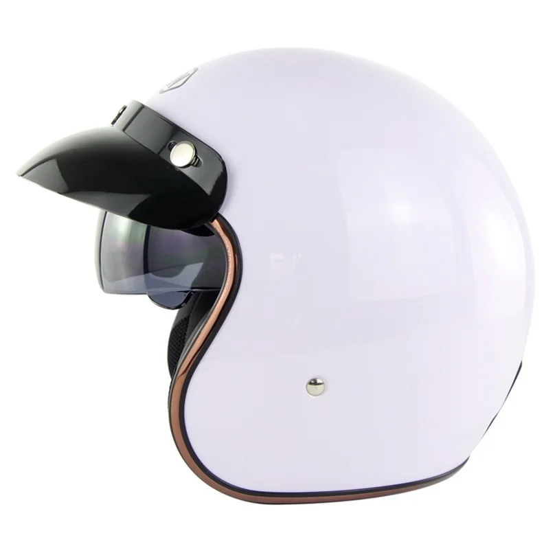 SOMAN SM510 мотоциклетный шлем из меди с защитой от солнца Viosr мотоцикл Harlay cacacapete Старый Школьный велосипед Ретро шлем - Цвет: White