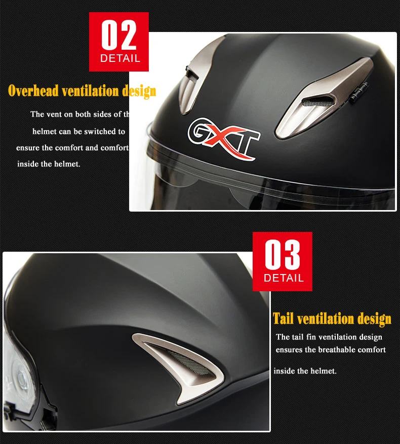 GXT 999 мотоциклетный шлем с двойными линзами для всего лица с защитной системой блокировки мотоциклетный шлем Moto Casco