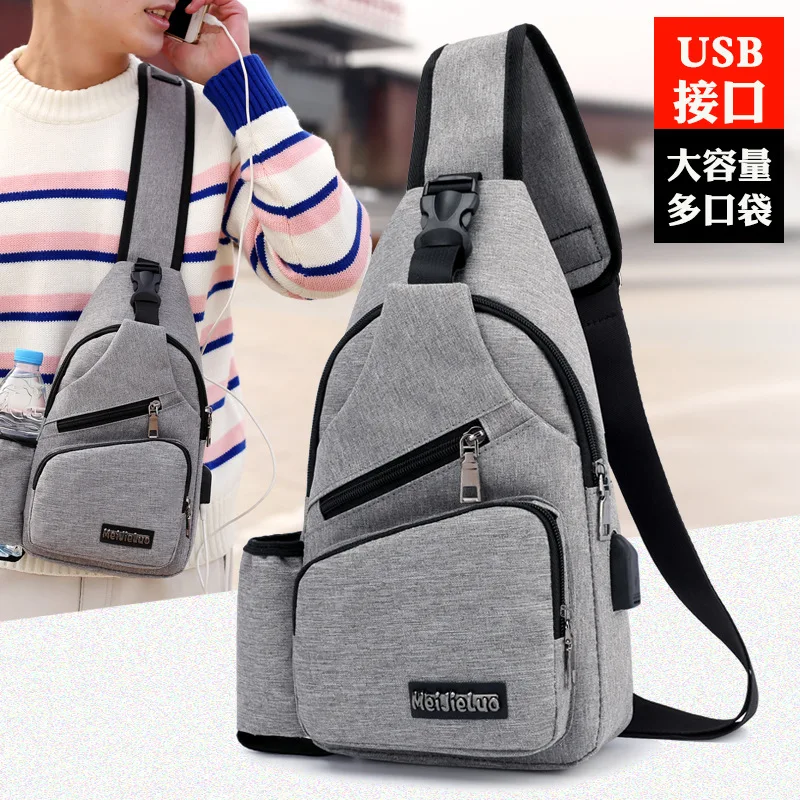 2018 Мужская и женская сумка мессенджер для телефона Внешняя USB нагрудная Сумка