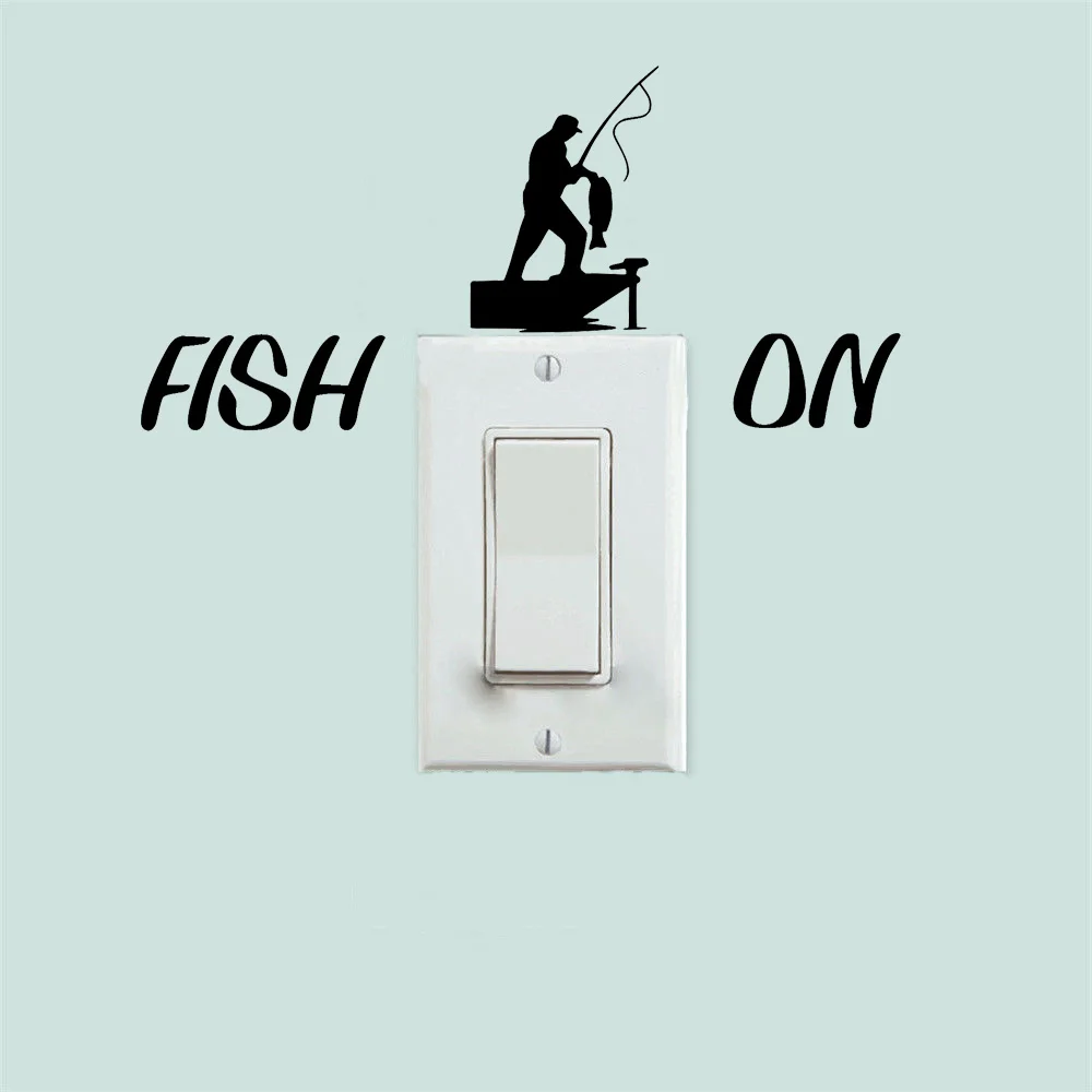 Рыба на рыбалке приманка переключатель наклейка креативная Съемная комната