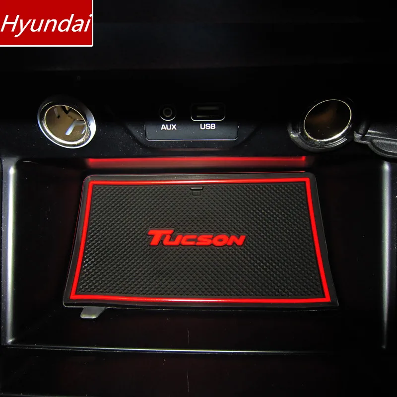 Door Slot Pad Mat 3D Rubber Interior Cup Cushion Groove Lnterior Anti Slip For Hyundai Tucson 2015-2018 Car Styling | Автомобили и