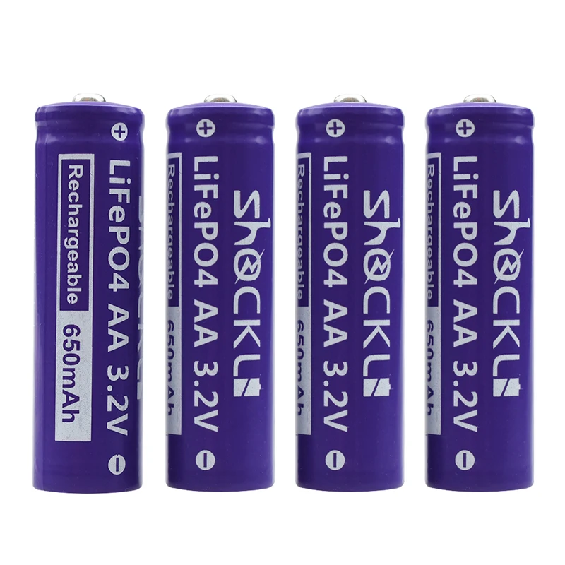 2 шт./лот Shockli Lifepo4 3,2 В 14500 аккумуляторная батарея AA литий-ионный аккумулятор 650 мАч для камеры и Солнечный СВЕТОДИОДНЫЙ светильник
