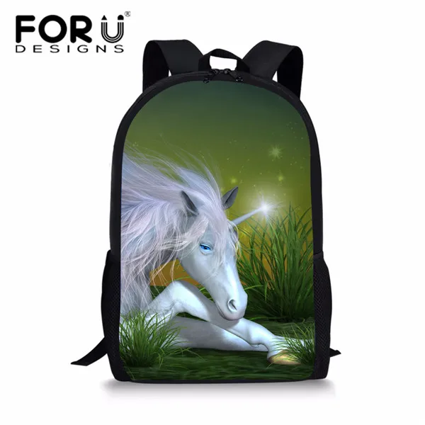 FORUDESIGNS/Школьный рюкзак с 3d принтом единорога, школьный рюкзак для студентов, стильные детские Мультяшные школьные сумки для книг - Цвет: XM1335C