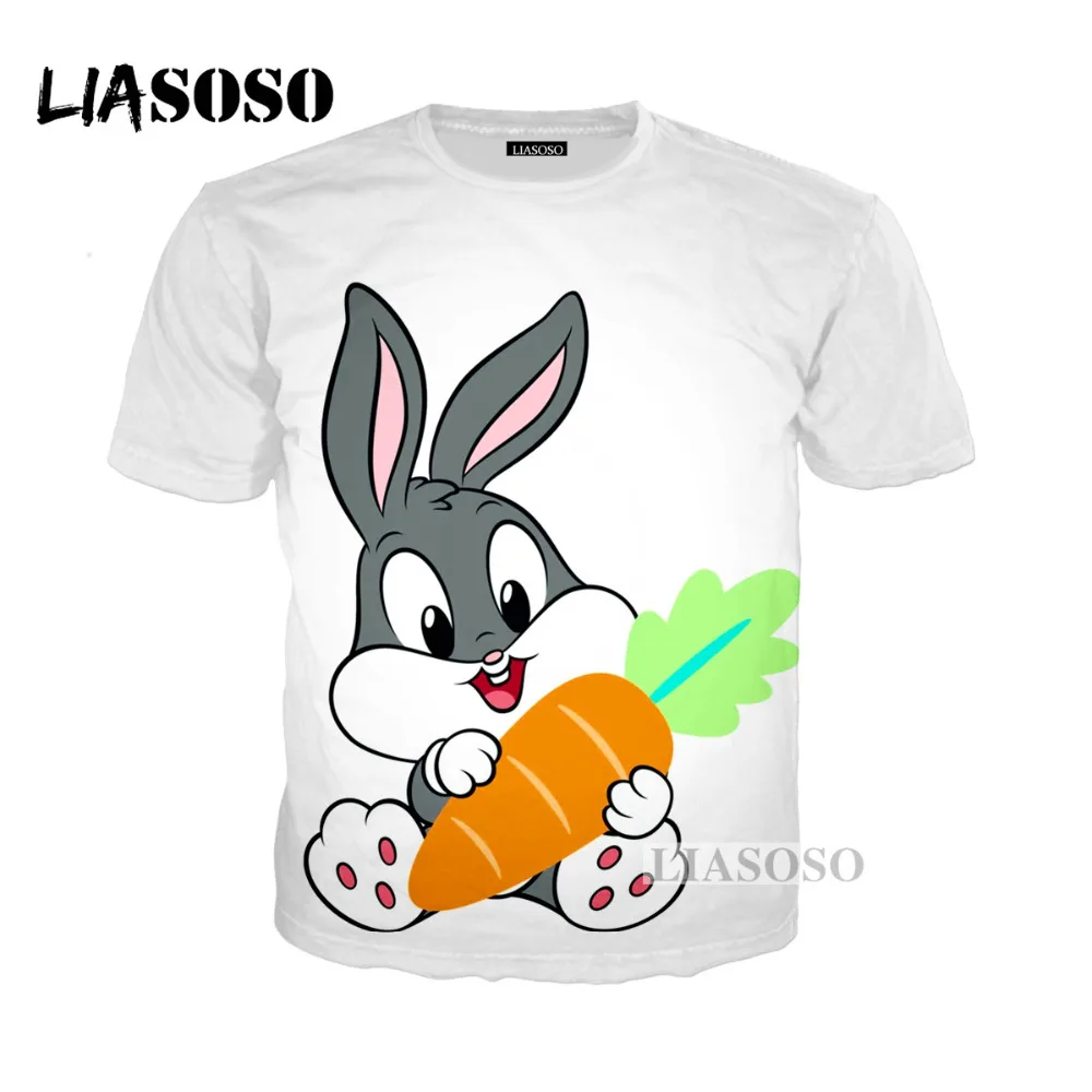 LIASOSO Новая летняя обувь для мужчин и женщин футболка с мультипликационным