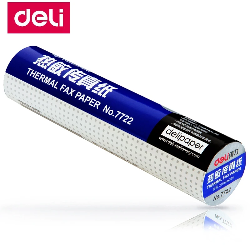 1 рулон термобумаги Deli 7722 A4 216 мм X 30 метров термобумага для факса 55 г бумага с