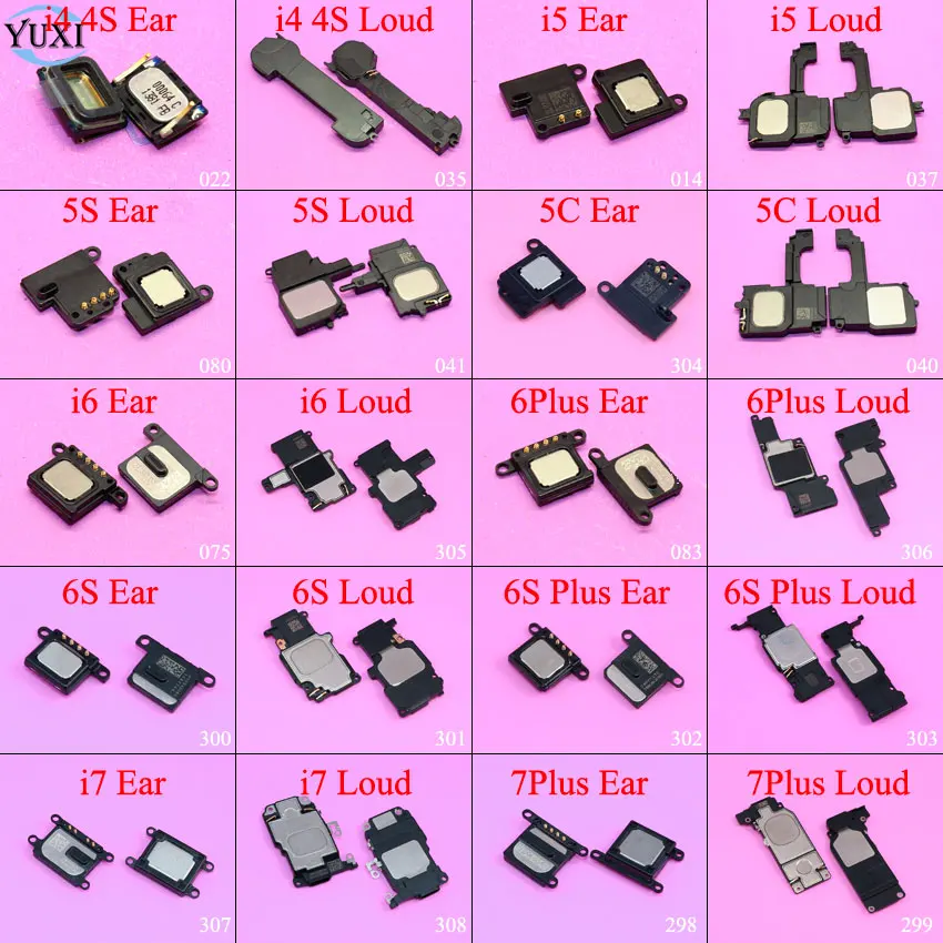 Сменный Динамик для наушников YuXi 1 шт. iPhone 4 4S 5 5S 5C 6 6S 7 Plus запчасти ремонта сотового