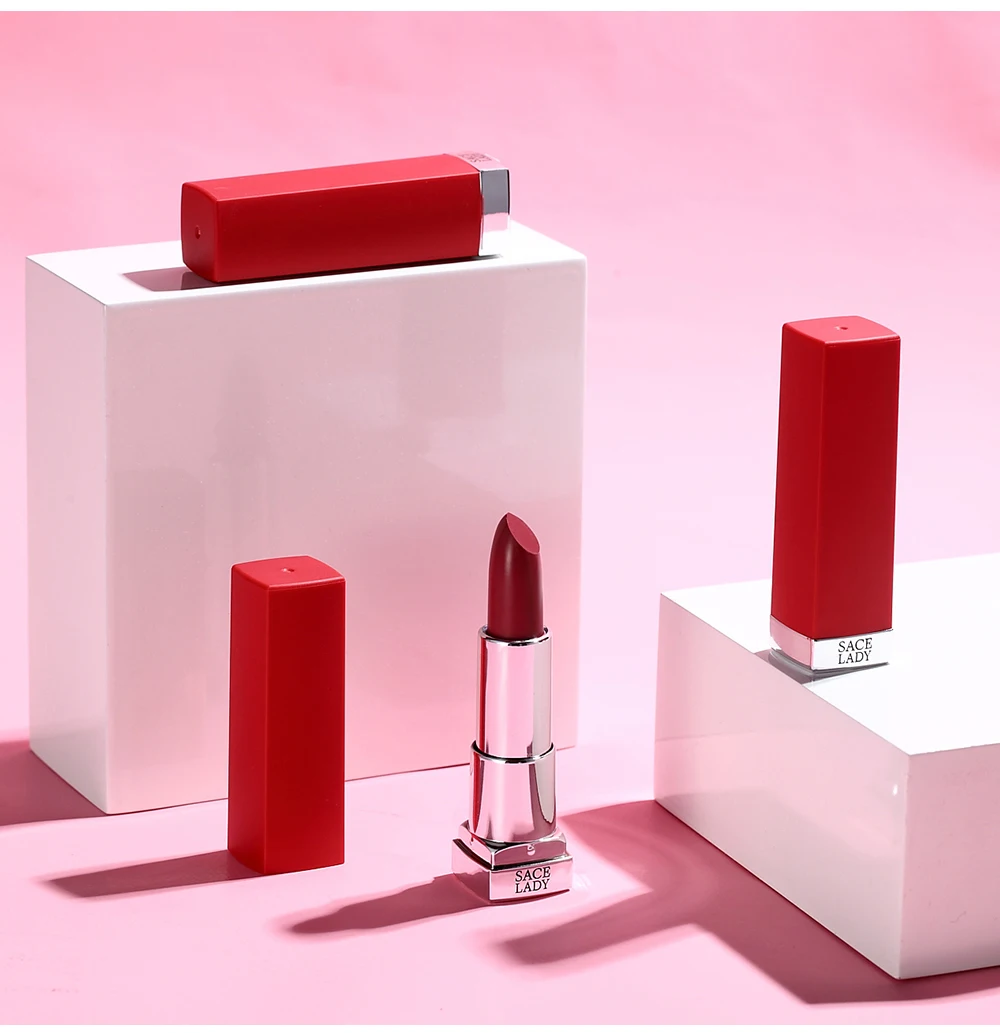 SACE LADY Silky Matte Lipstick Makeup Waterproof 9 Colors Pigmented Lip Stick Long-lasting Lips Make Up Nude Beauty Cosmetics