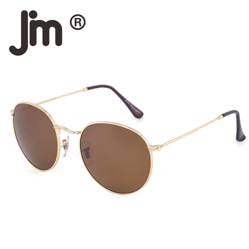 JM ретро Овальный Круглый стимпанк мужские женские солнцезащитные очки