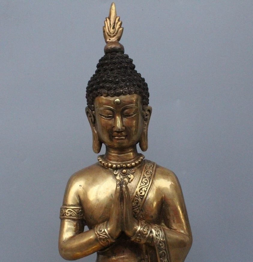 16&quot Tibet Tibetan Buddhism Bronze Seat Thailand Ayutthaya Maitreya Buddha Statue | Дом и сад