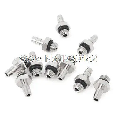 

10 Pcs M5 Male Thread to 4mm 5/32" Pneumatic Tube Hose Mini Barb Fittings