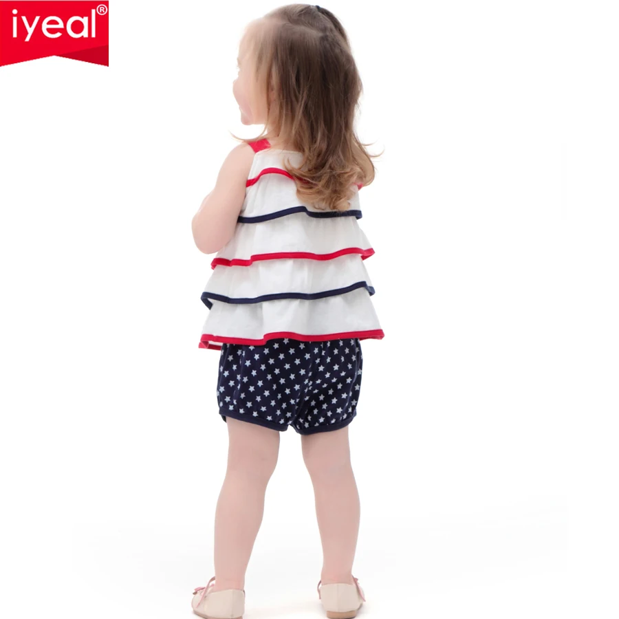 Комплект одежды IYEAL для маленьких девочек модный летний наряд принцесс 3 предмета