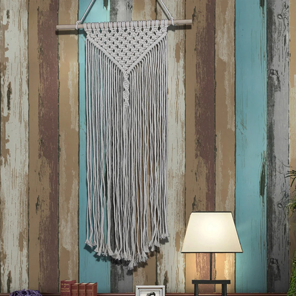 

Romantic Knitting Heart Tapestry Bohemian Macrame Woven Wall Hanging Handmade Banner Home Wedding Decoration