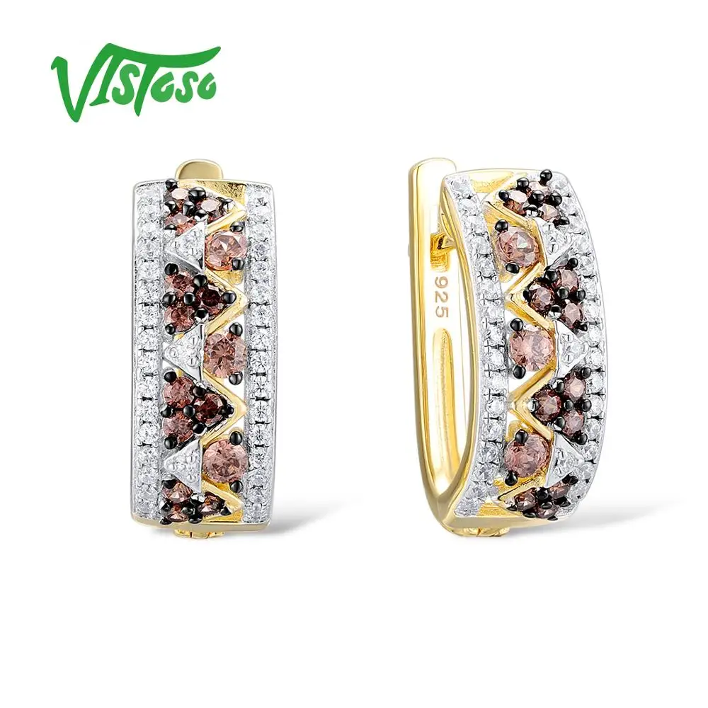 VISTOSO ювелирные наборы для женщин шоколадный кубический цирконий камни ювелирный