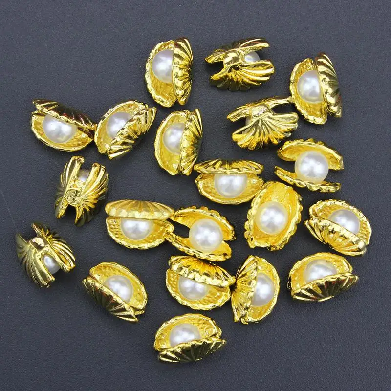 10 шт. Блестящий 3D жемчужный корпус Стразы для дизайна ногтей гель украшения лака