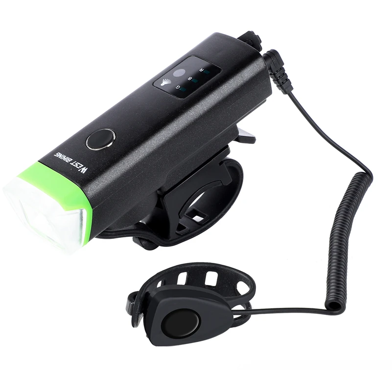 WEST BIKING Индукционная велосипед светильник s с Динамик USB Аккумуляторная велосипедов светильник Предупреждение лампа Руль флэш светильник езда на велосипеде светильник