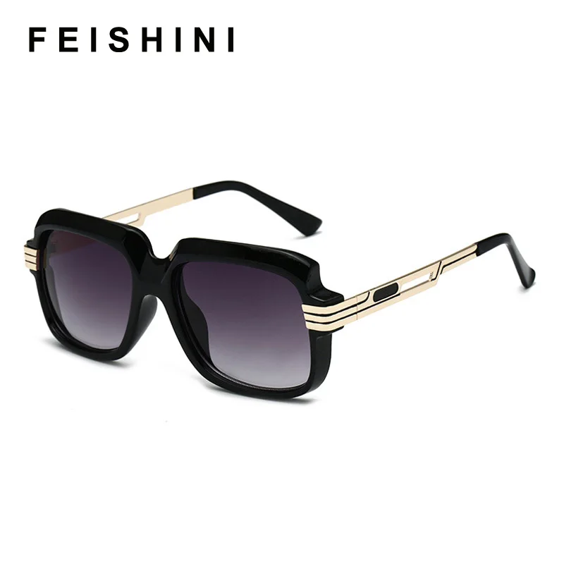 Солнцезащитные очки Feishini унисекс оверсайз Модные прозрачные в винтажном стиле