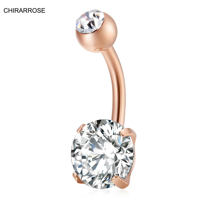Модные Роскошные Круглый Циркон пупок присинг для тела Crystal Bell пупка живота