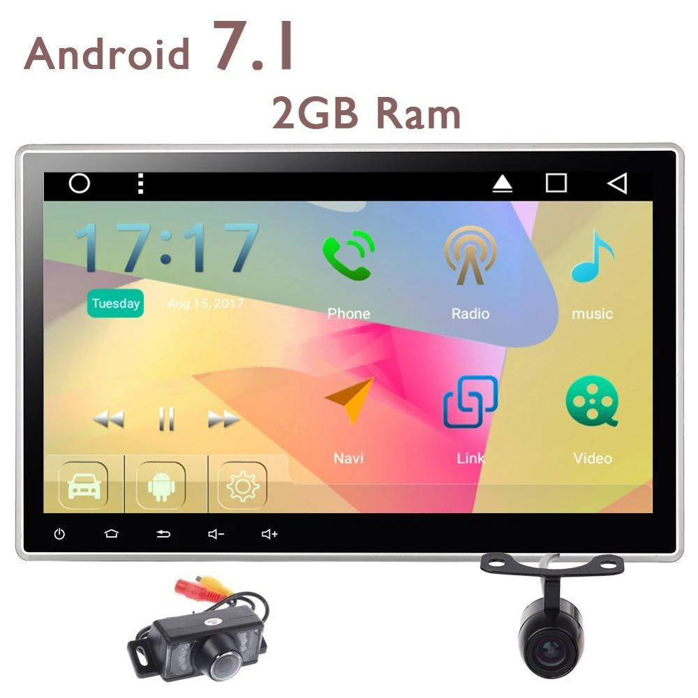 Eincar спереди и сзади Камера + eincar 10.1 'ƈ DIN Android7.1 Авторадио DVD с регулируемым углом