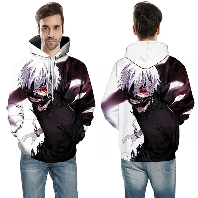 Мужская толстовка с объемным капюшоном Tokyo Ghoul модная забавная в стиле аниме