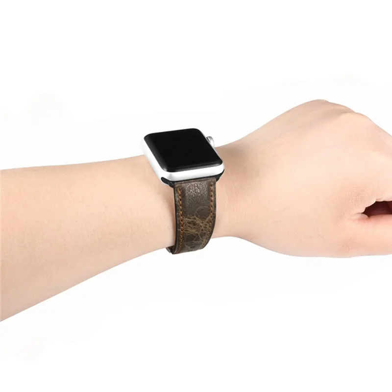 Классический мужской ремешок для часов из натуральной кожи Apple Watch 44 мм 40 сменный