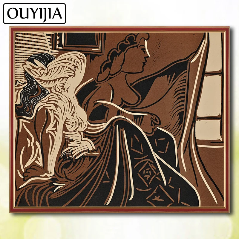 Алмазная 5D картина сделай сам полноразмерная вышивка OUYIJIA Picasso абстрактный герой