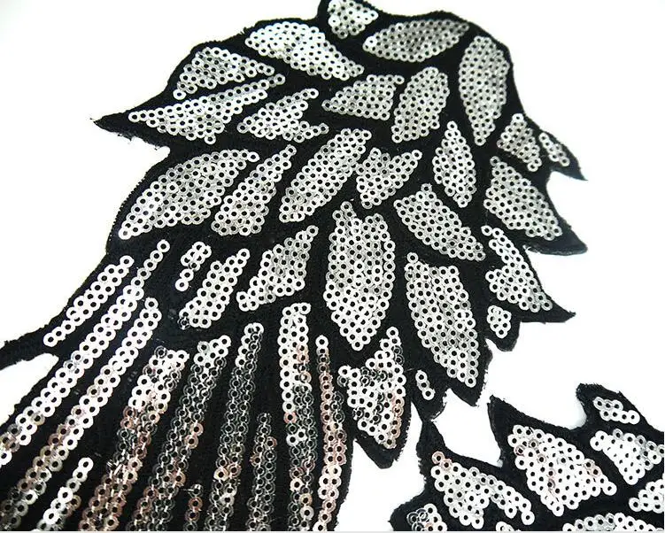 Блестки нашивка сделай сам серебряная искусственная кожа для одежды вышитая