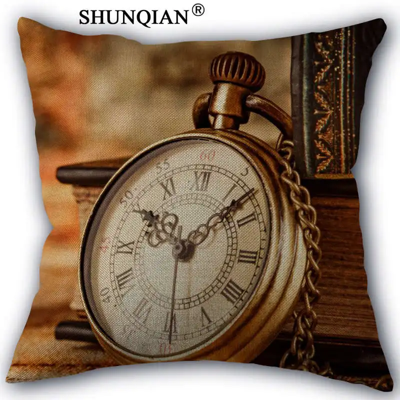 Y418 винтажные часы наволочка для подушки хлопковая искусственная под заказ 45x45 см
