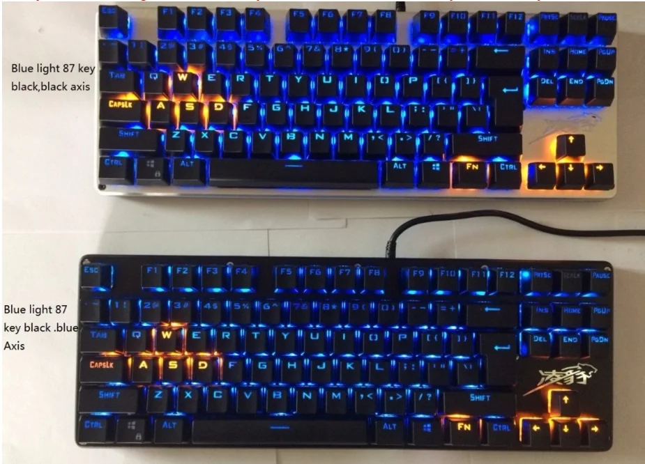 LINGBAO игровая механическая клавиатура анти ореолы Светящийся синий черный