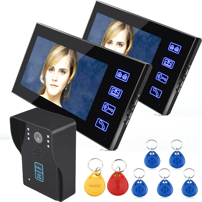 YobangSecurity проводной " дюймовый ЖК-видео дверной звонок телефон домофон RFID карта контроля доступа домашние ворота система входа для квартиры