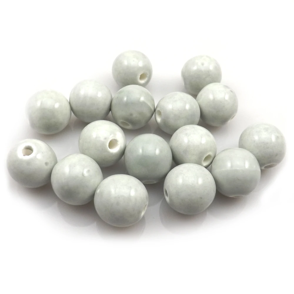 

Free Shipping 14mm Light Gray Round Ceramic DIY Loose Beads 100pcs/Lot