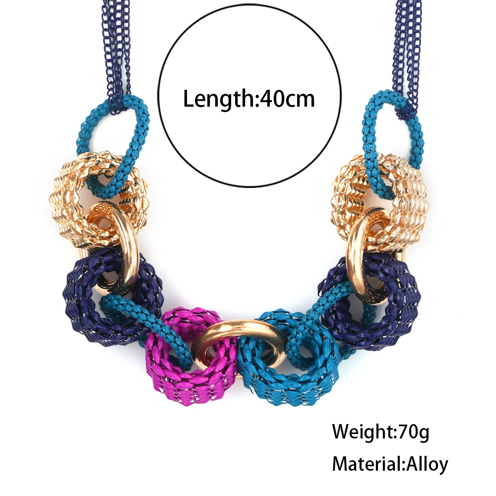 Женское и мужское винтажное ожерелье Collares из металлического сплава с круглой