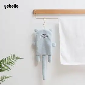 light blue Yebeile nicekids полотенце, кухонное полотенце, полотенце для ванной комнаты, милое полотенце для кошек и собак, мягкая ткань для взрослых 23*46 см, протрите подвесное животное из мультфильма - Цвет: light blue