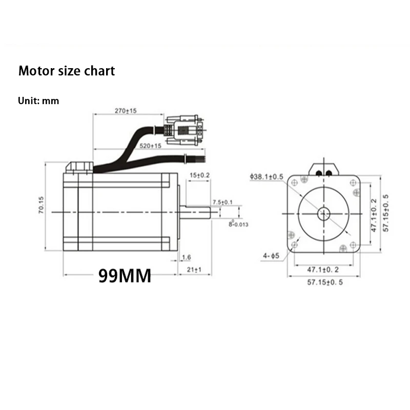 57 Stepper Motor Driver 2.2nm Servo Motor 57HSE2.2N+HBS57 Closed-loop step motor 2.2NM 57 Hybrid closed loop Nema 23 2-phase