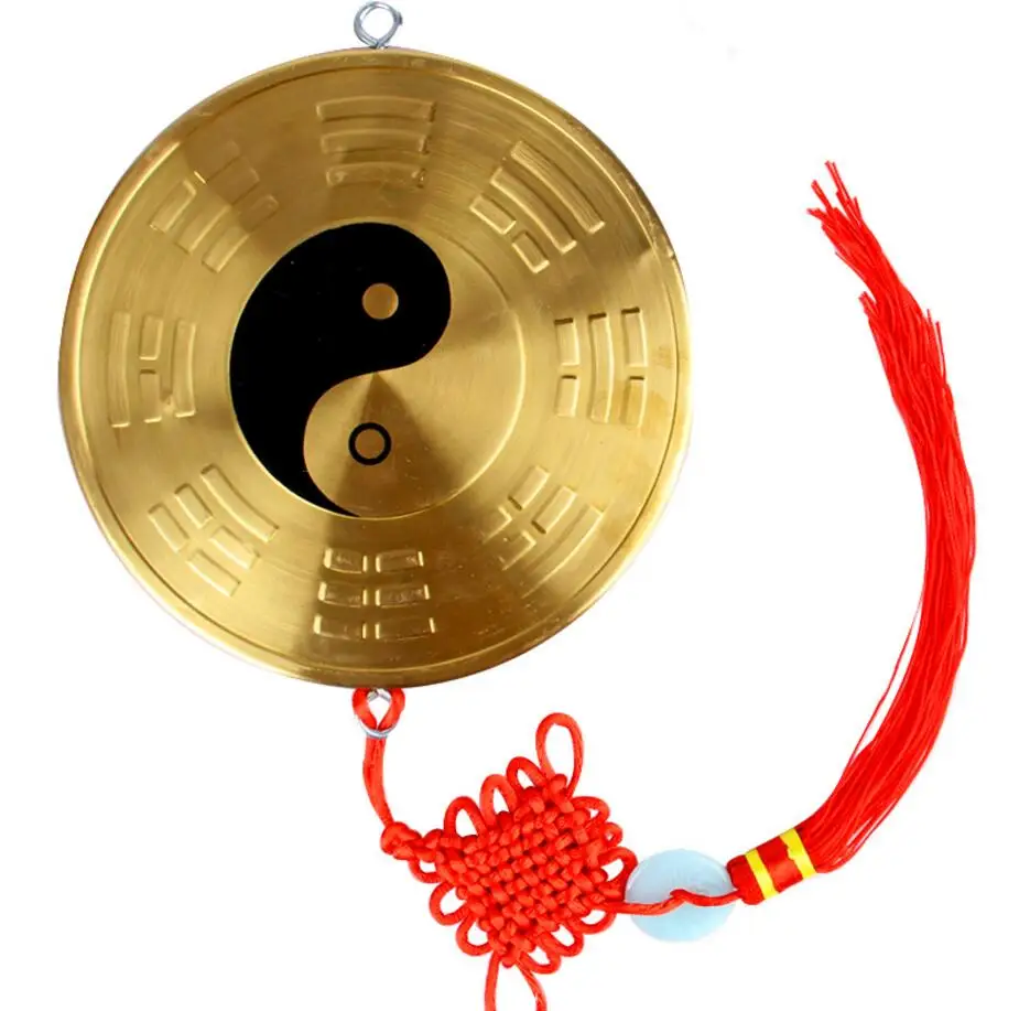 YM 522 бронзовые зеркала двери и окна Bagua Tai Chi yin yang fish двойные украшения. | Дом сад
