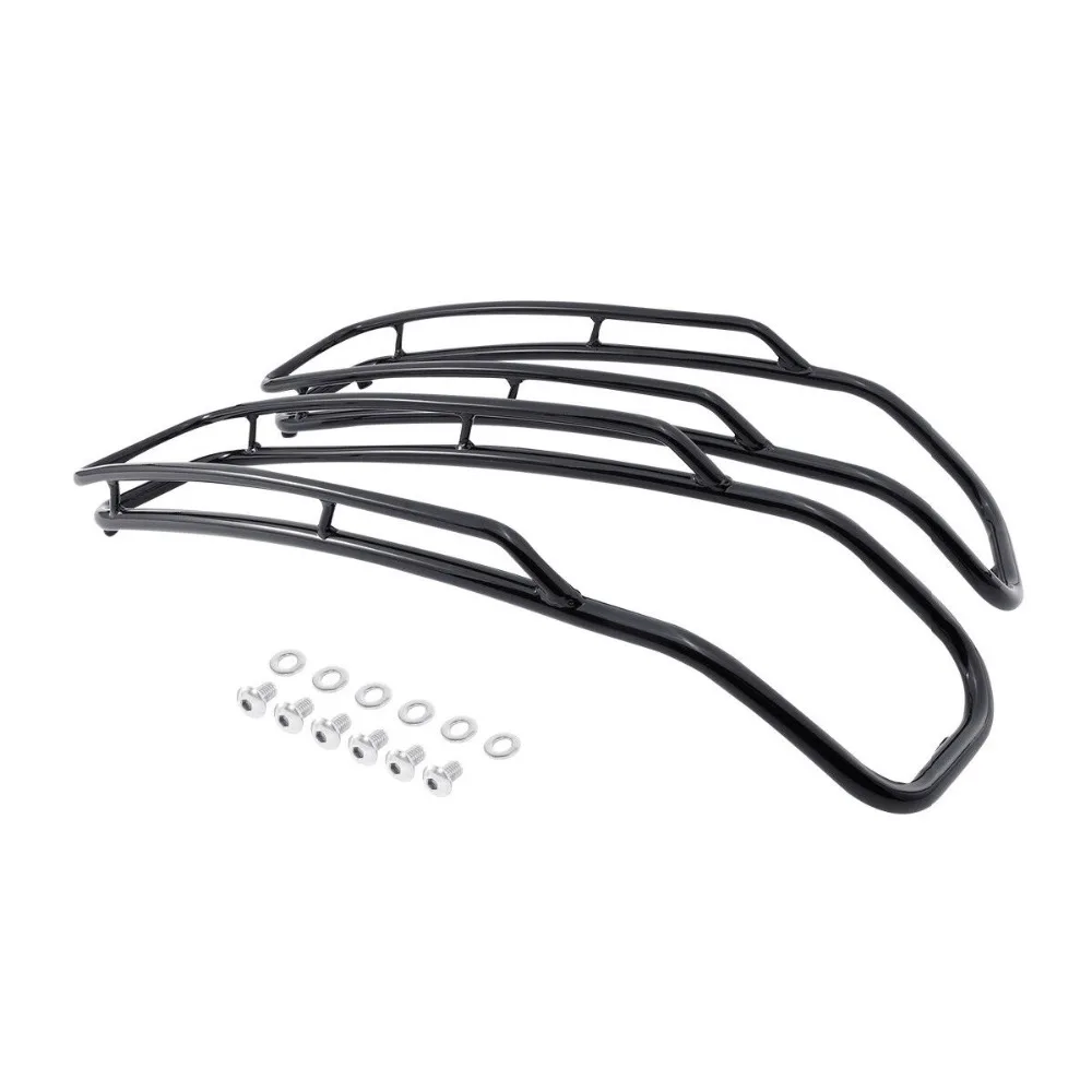Черные железные седельные сумки с крышкой для Harley Touring Road King Street Electra Glide 14-19