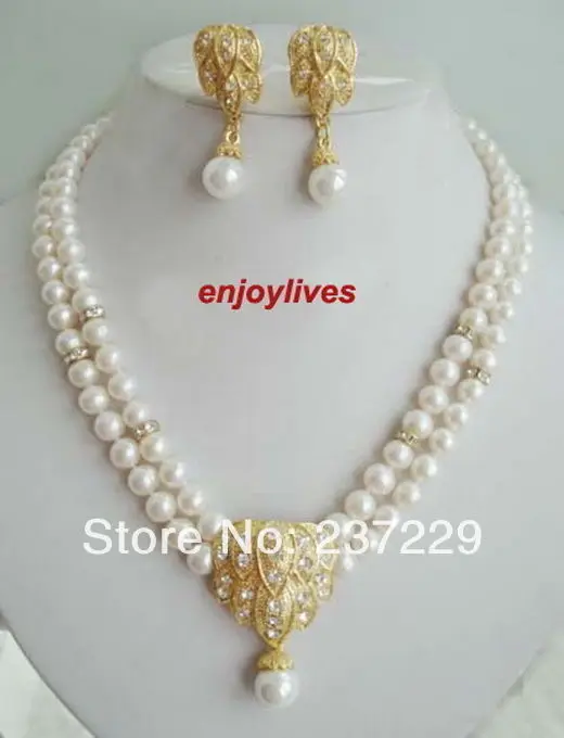 Набор из жемчужин a2 Rods жемчужное ожерелье и серьги с подвеской 18KGP A0516 опт |