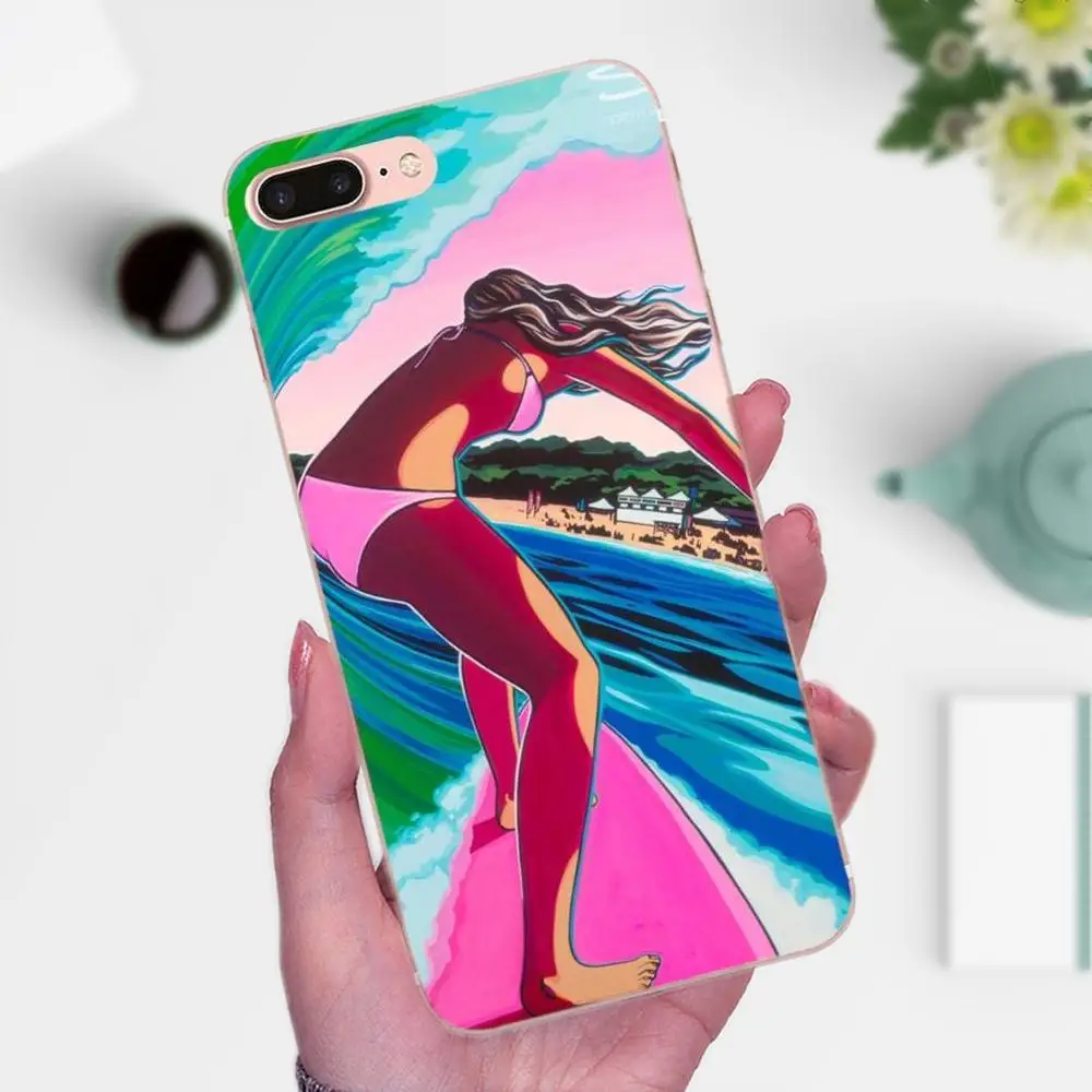 Модный чехол из ТПУ для серфинга девочек LG G4 G5 G6 K4 K7 K8 K10 2017 V10 V20 V30 Stylus Nexus 5 5X G2 G3 mini