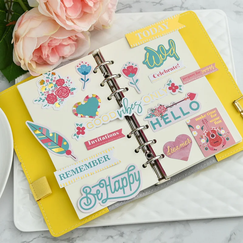 65 шт Be Happy Cardstock высечки для скрапбукинга счастливый планировщик/изготовление карт/Журнал проекта