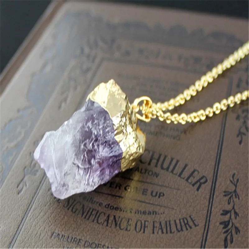 XQ 2015 Бесплатная доставка новое ожерелье с подвеской из натурального фиолетового