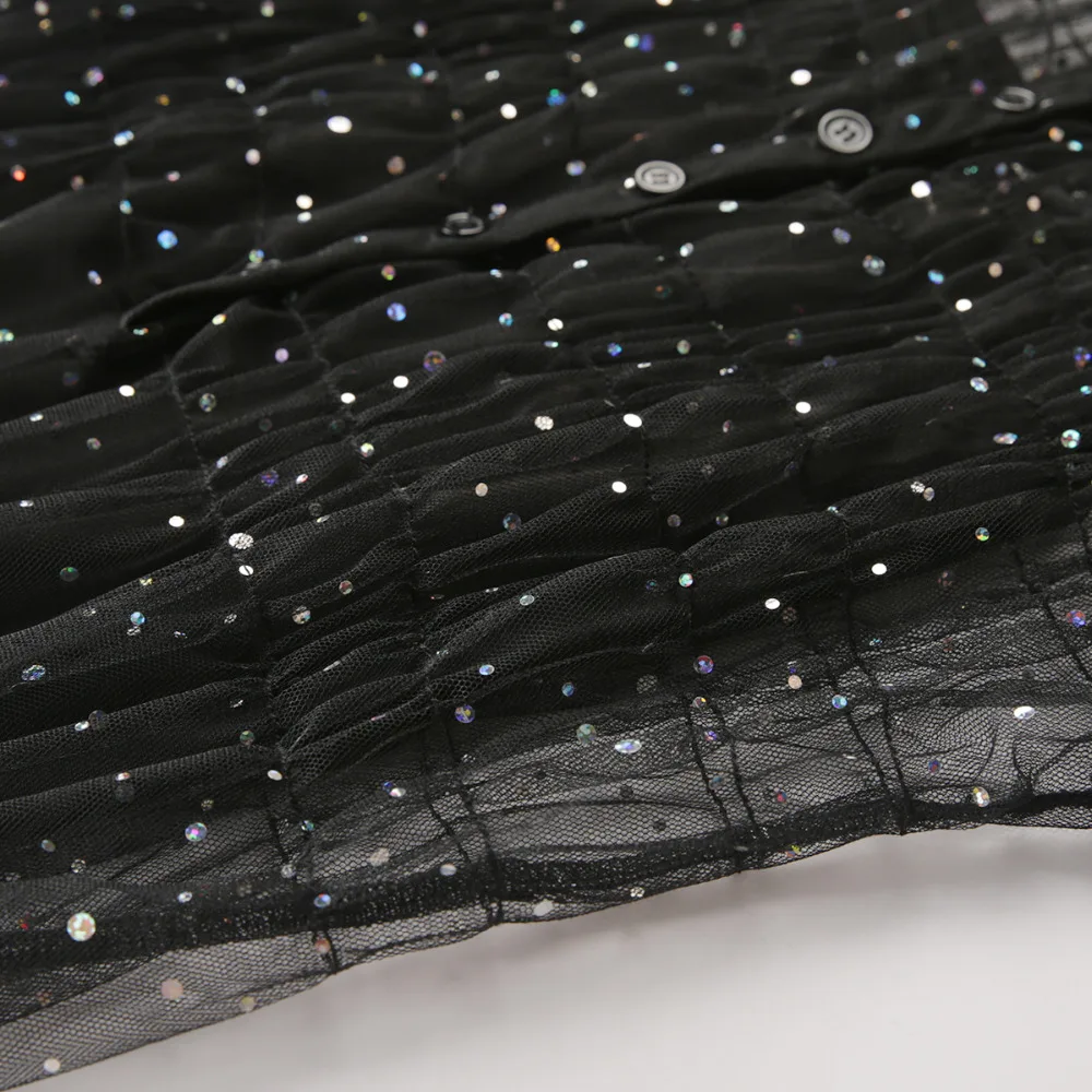 Звездные блестки супер бесцветная сетка из двух частей платье модное женское