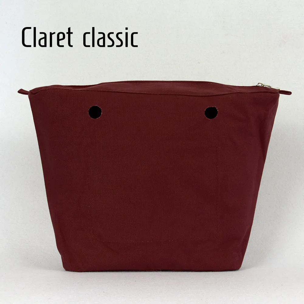Claret classic Внутренняя подкладка вставка карман на молнии для классического мини Obag холст вставка с внутренним водонепроницаемым покрытием для O сумки - Цвет: Claret classic