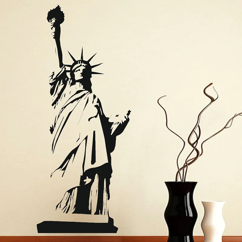 

New York Landmark Statue of Liberty Vinyl Wall Decal Office University Dormitory Living Room Home Decor Wall Decal CS04