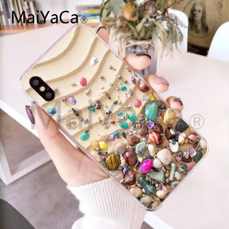 Чехол MaiYaCa для iphone 7 6 X ультра тонкий чехол телефона с морскими ракушками и