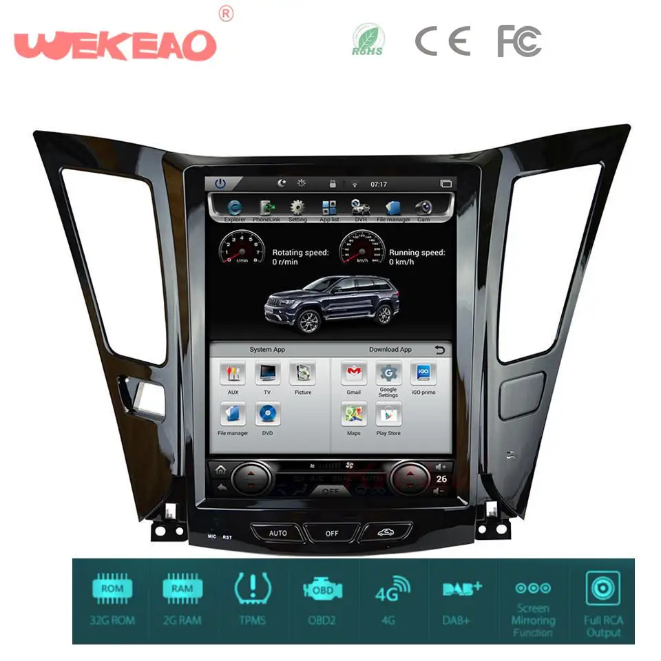 Wekeao 10 4 &quotвертикальный Экран Тесла Стиль dvd плеер автомобиля стерео радио для hyundai