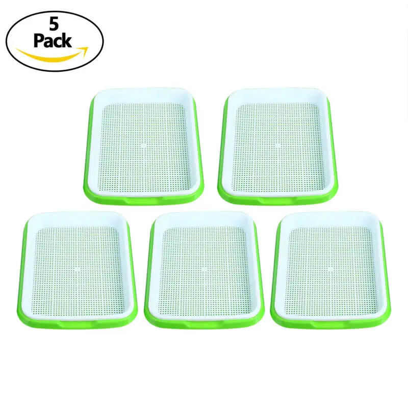 10pcs Seed Sprouter Tray Plastic Soil Free Capacity Wheat Grass Gardening Germinator Grow Box | Дом и сад